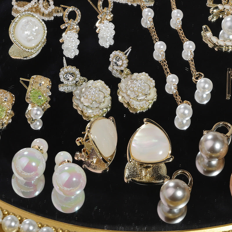 Wholesale Pearl Butterfly Combination Gold Earrings ACC-ES-RuLong001