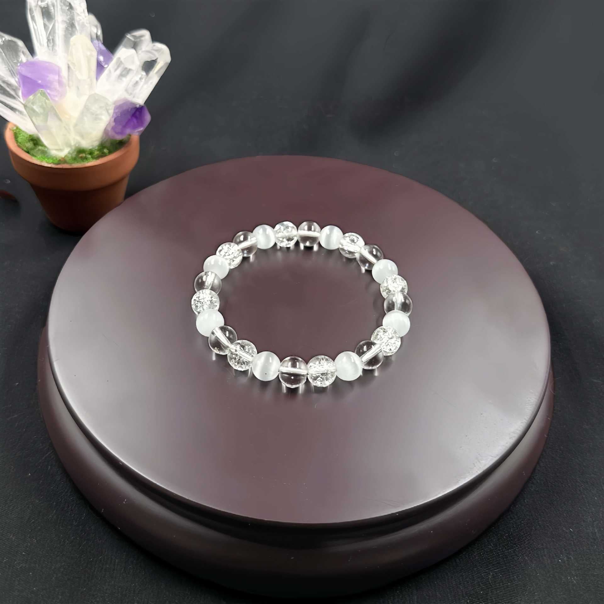 Wholesale White Crystal Opal Stress Relief Crystal Bracelet