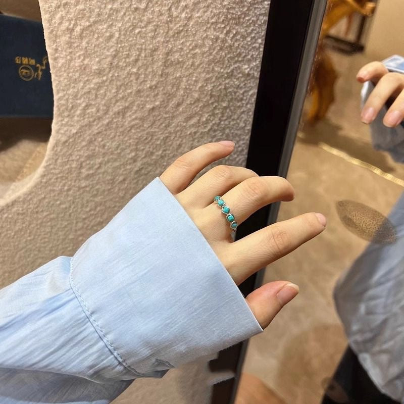 Wholesale pink gradient double hollow butterfly ring