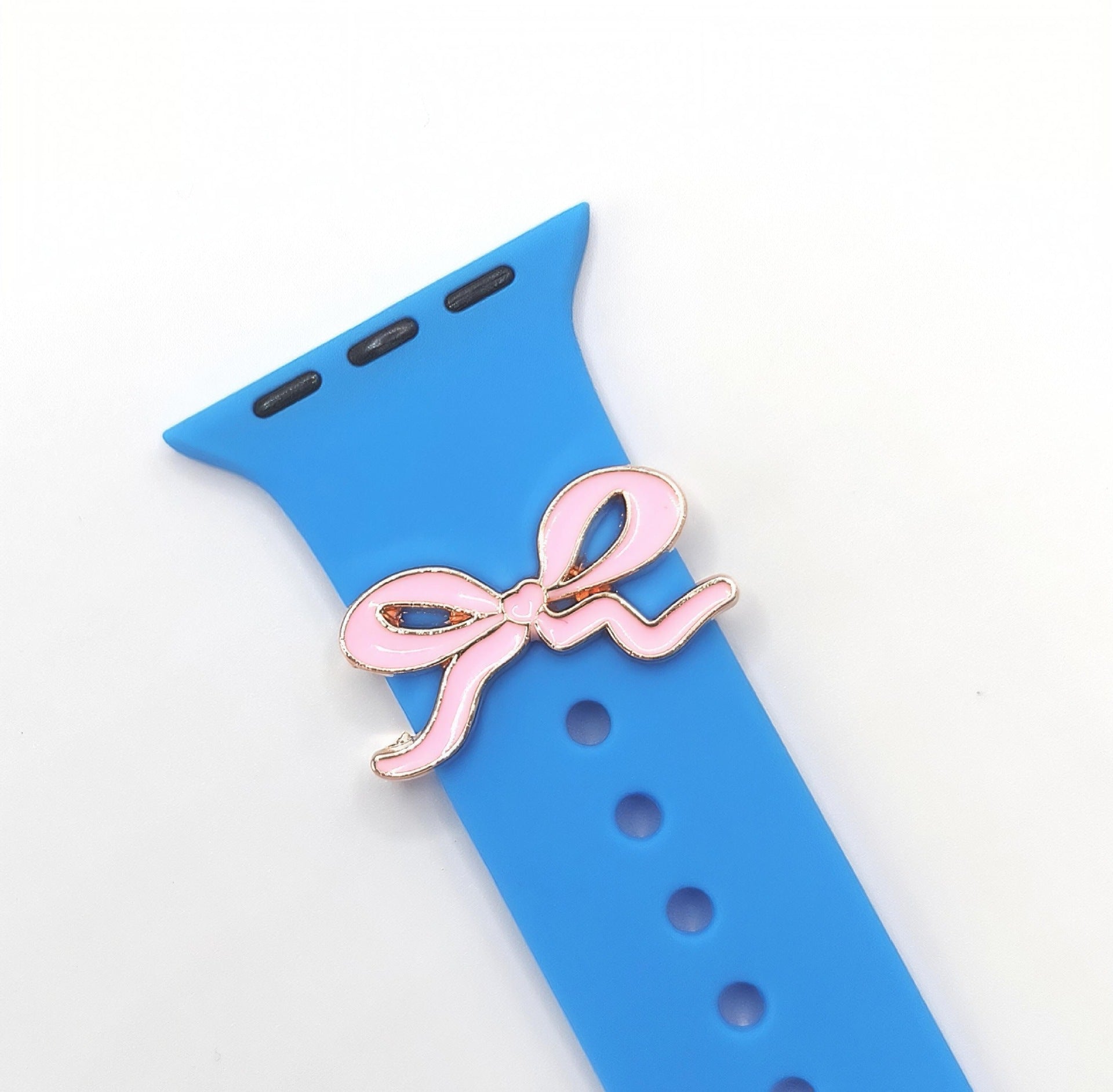 Wholesale Bow Tie Oil-Drip Decorative Ring Suitable for Apple Watch,  Apple Jewelry,  Silicone Watch Band,  Zinc Alloy Accessories,  Fashionable Ol
