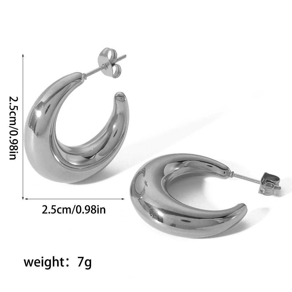 Wholesale 18K gold stainless steel titanium steel openwork earrings