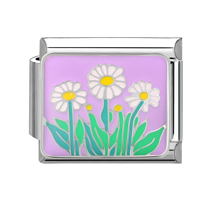 Wholesale  Italian Magic DIY Creative Steel Base Flower Module  Handmade Craft Charms