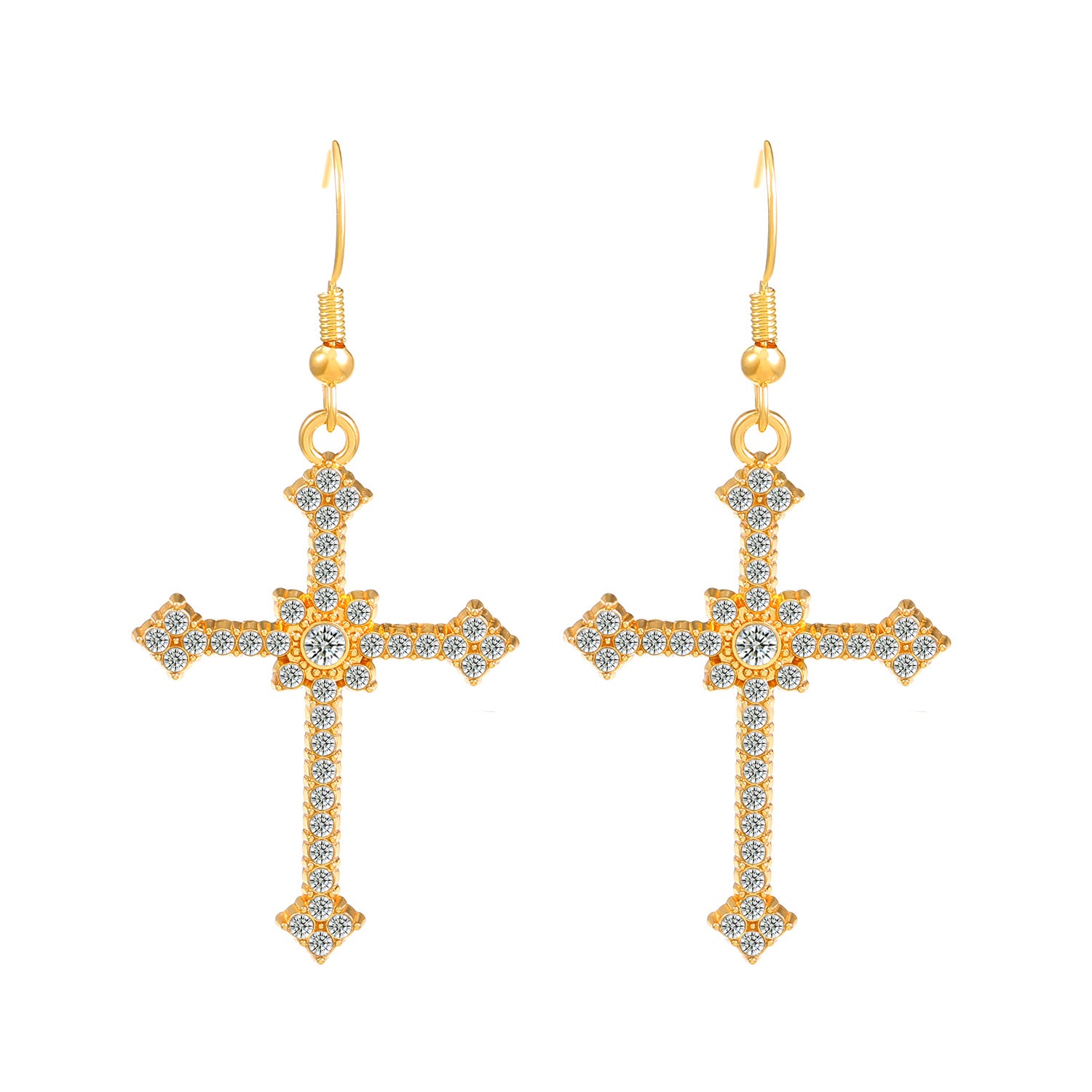 Wholesale Dark Diamond Cross Earrings