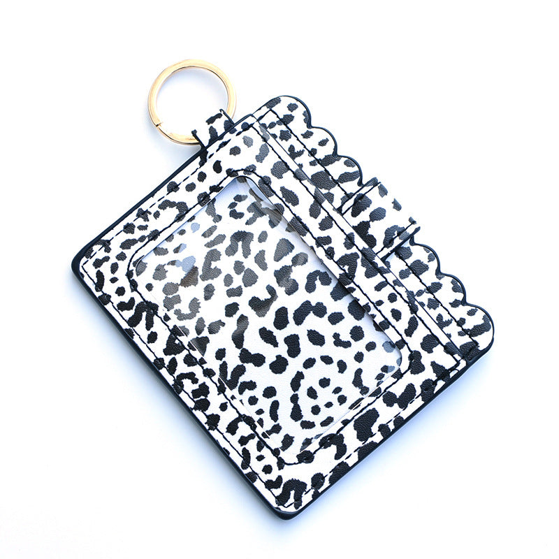 Wholesale Western Style Leopard Plaid Flower Card Holder Keychain ACC-KC-QiuXue001