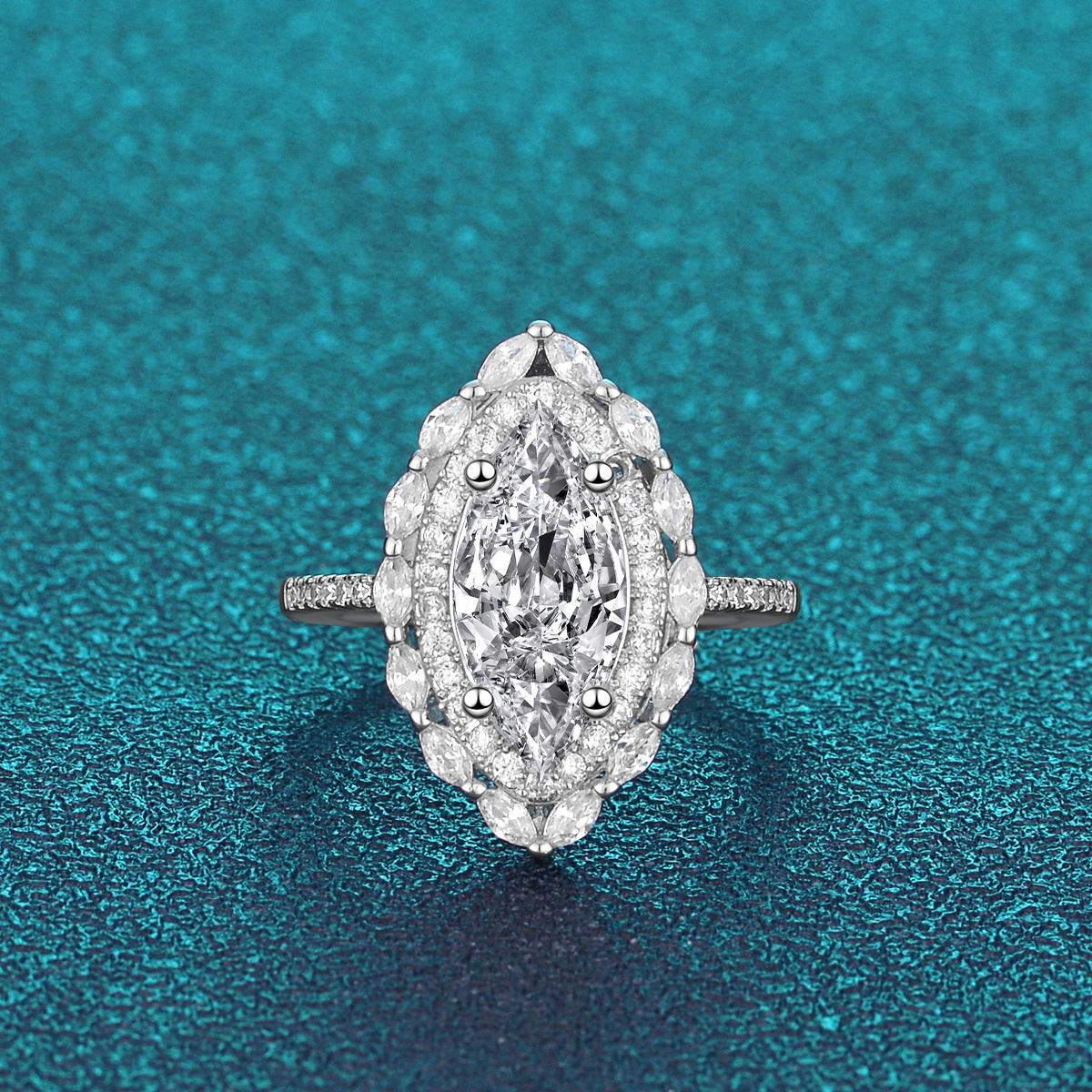 Wholesale  Olive Shaped Horse Eye Zircon Ring Women' s Light Luxury Women' s Ring