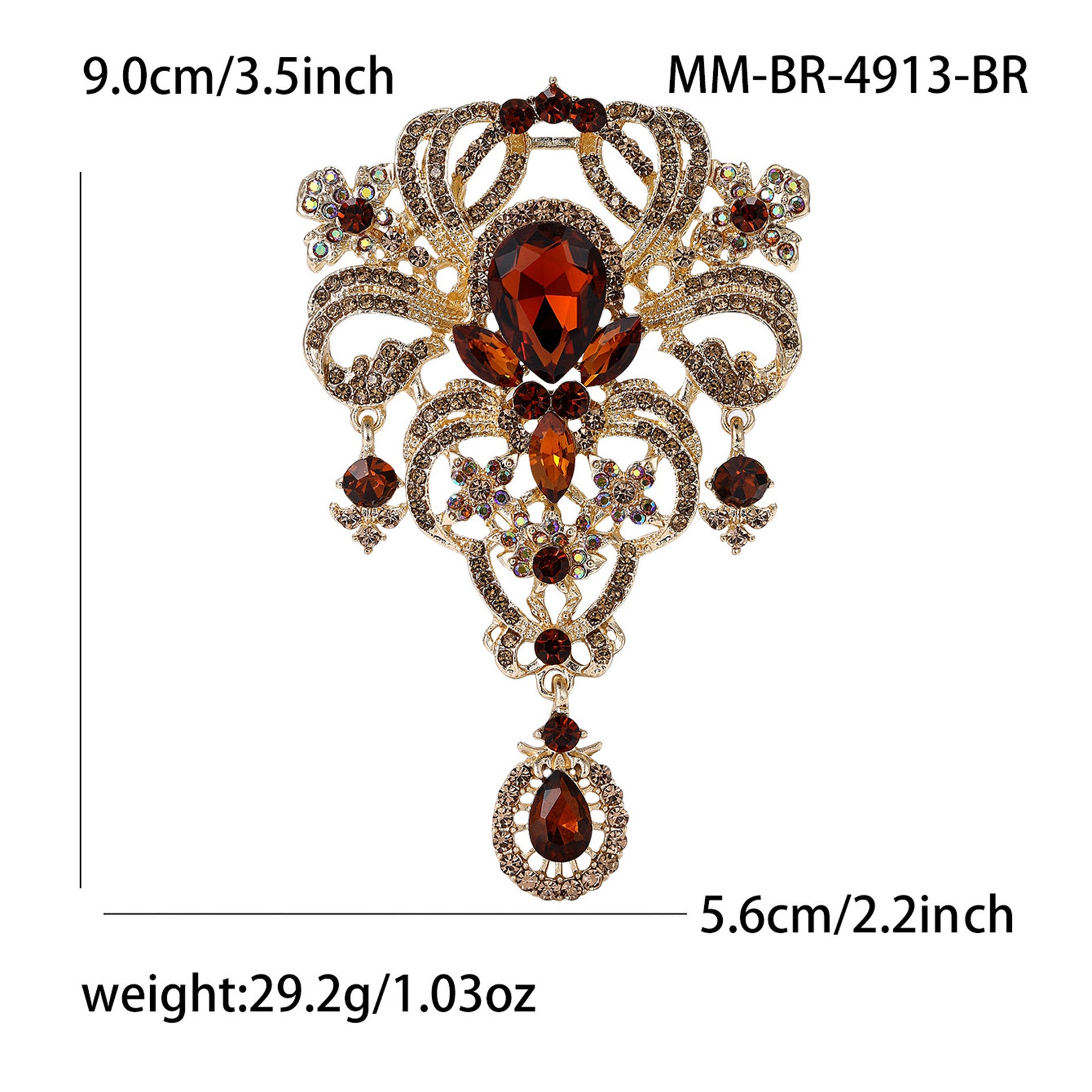 Wholesale Royal Palace Gold Alloy Brooch Pin With Glass Women S Fashion Jewelry Accessory Resale