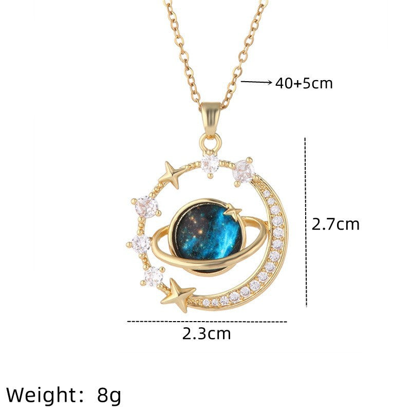 Wholesale Starry Sky Stainless Steel Necklace Light Luxury Necklaces Full Diamond Necklace Clavicle Chain ACC-NE-Nayin001