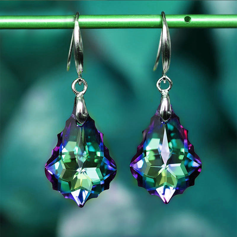 Wholesale  Crystal Tourmaline Maple Leaf Earrings