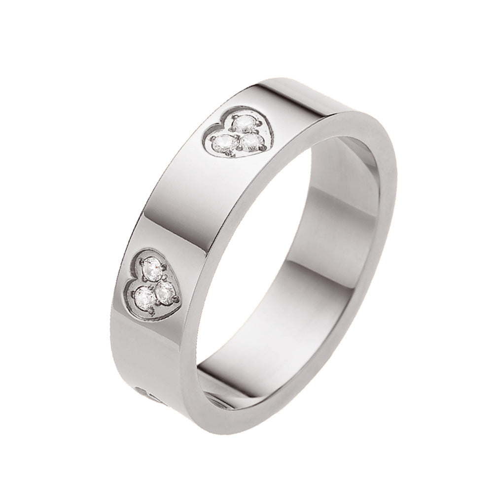 Wholesale Love Diamond Titanium Steel Rings ACC-RS-DaLang002