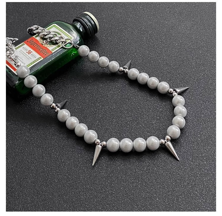 Wholesale  Pearl awl titanium steel necklace  light luxury cross accessories