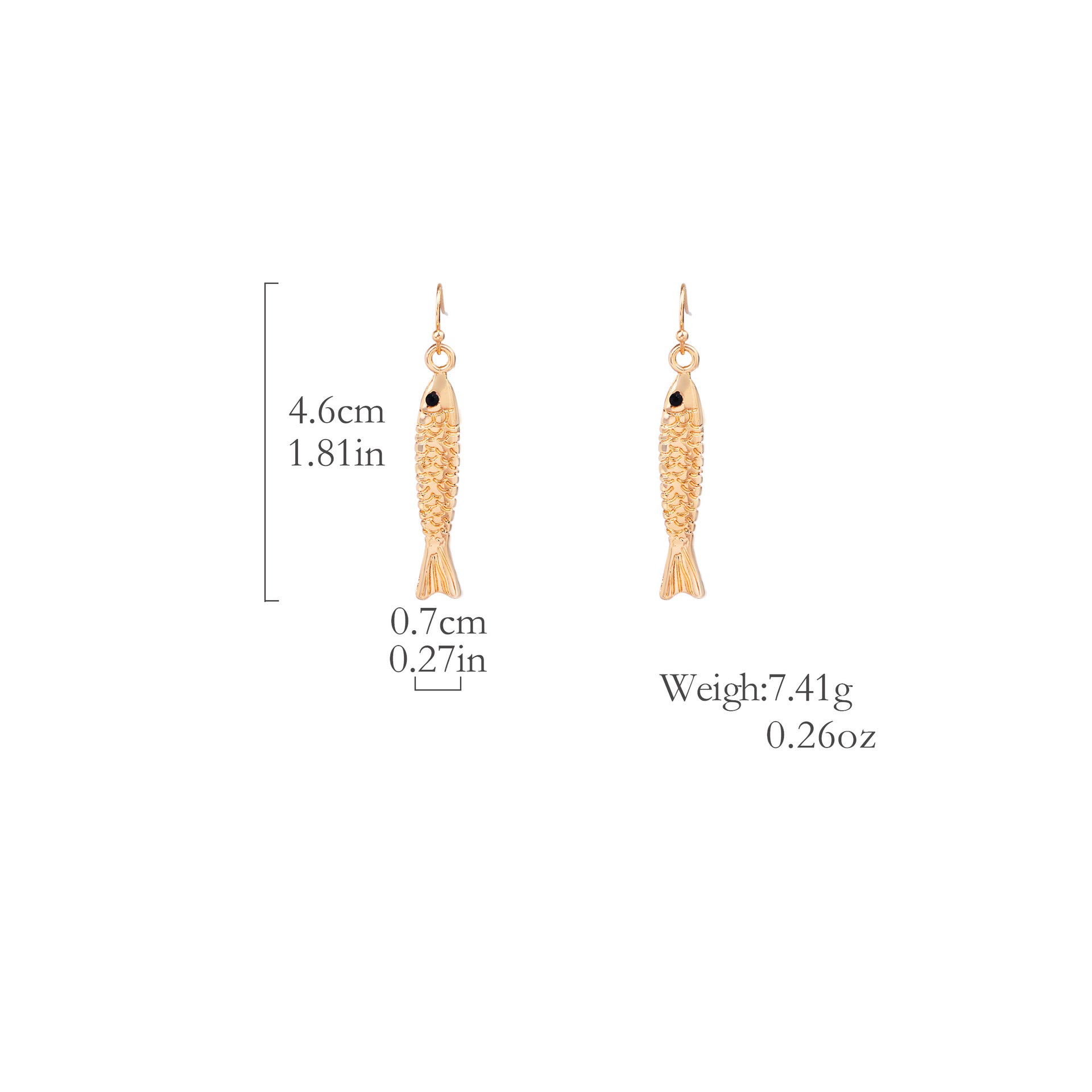 Wholesale  Vintage Bohemian Inlaid Rhinestone Fish Earrings