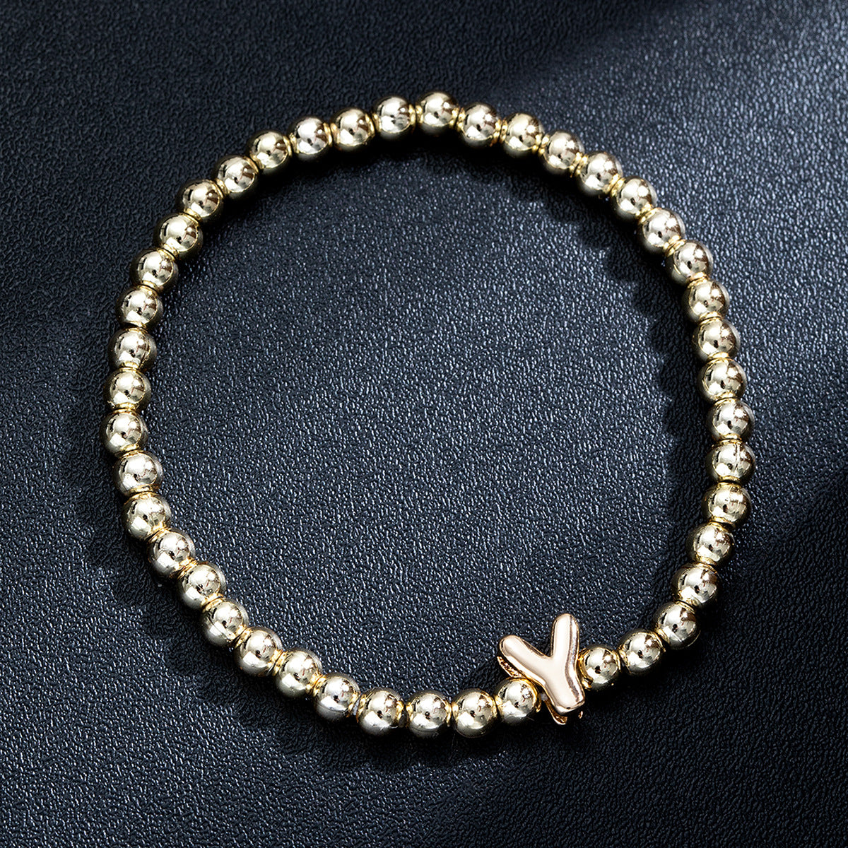 Wholesale Glossy Letter Beaded Elastic Bracelet for Women