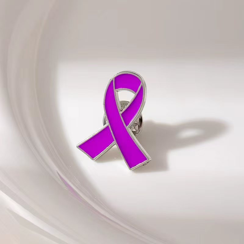 Wholesale Metal Oil-Drip Pink Collar Ribbon Brooch International Aids Badge Clothing Accessory