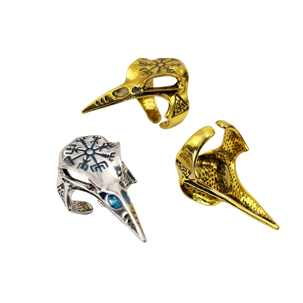 Wholesale  skull luminous ring Eagle mouth ring
