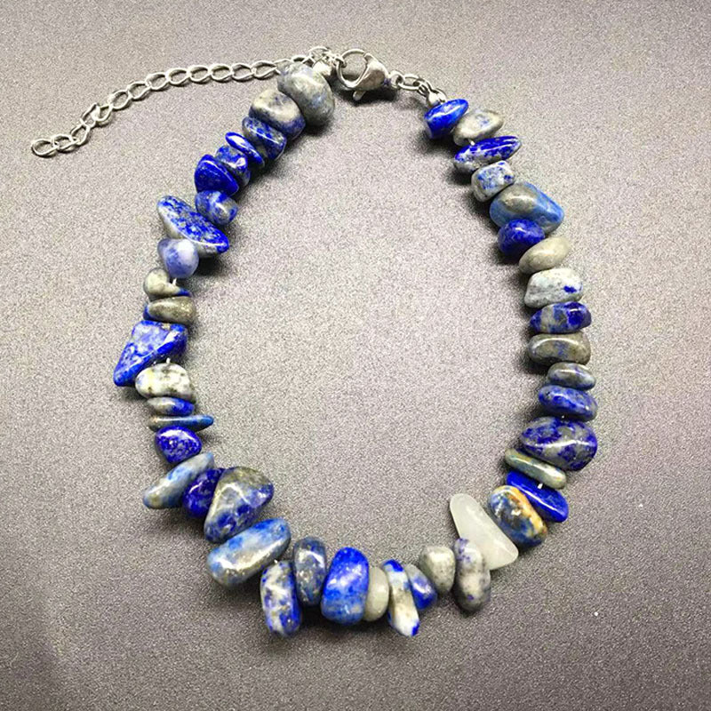 Wholesale Colorful Natural Stone Anklets Stainless Steel Wire Lock Buckle ACC-AS-Yima001