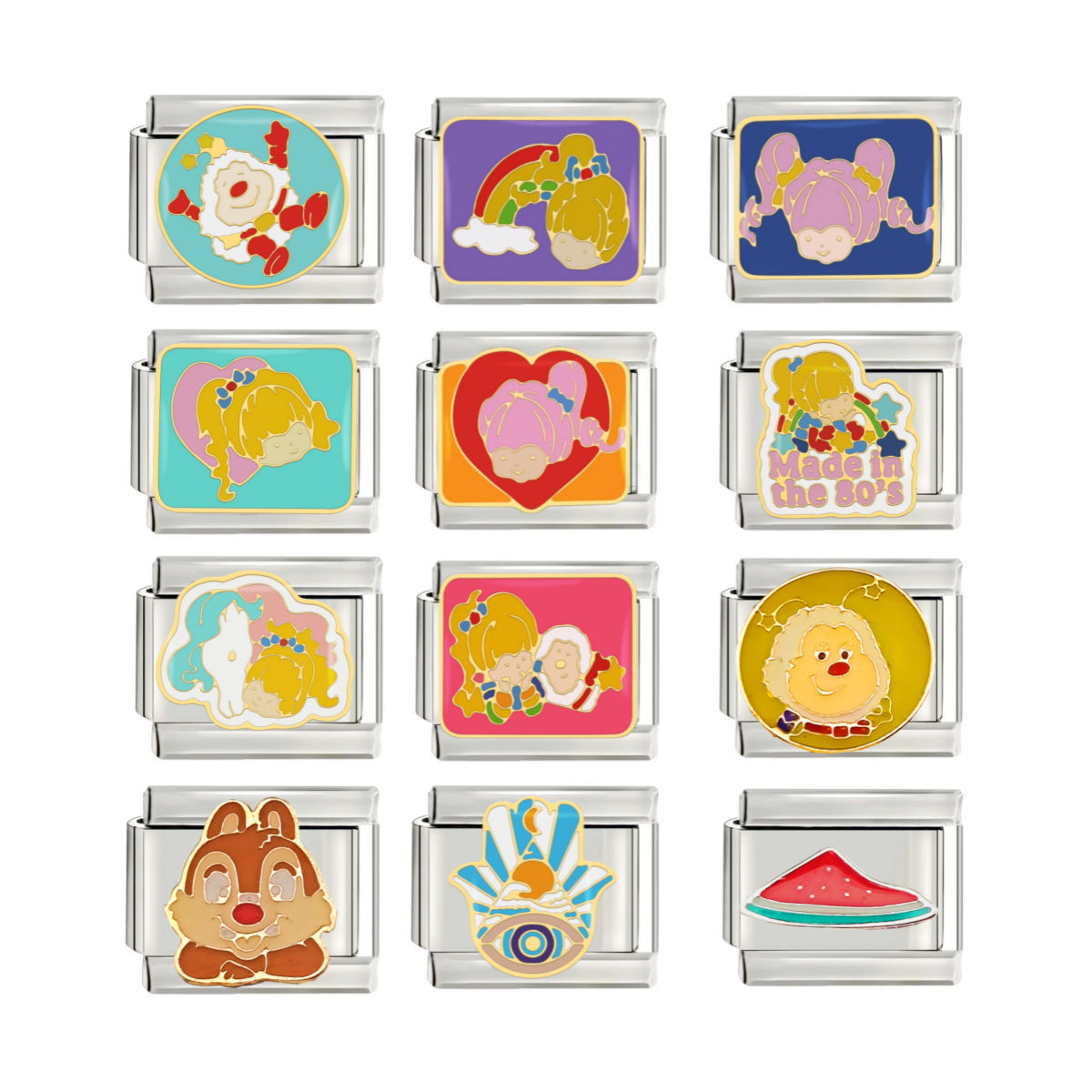 Wholesale  Italian Charm Starter Bracelets DIY square Single Section Creative Stainless Steel Composable Bracelet