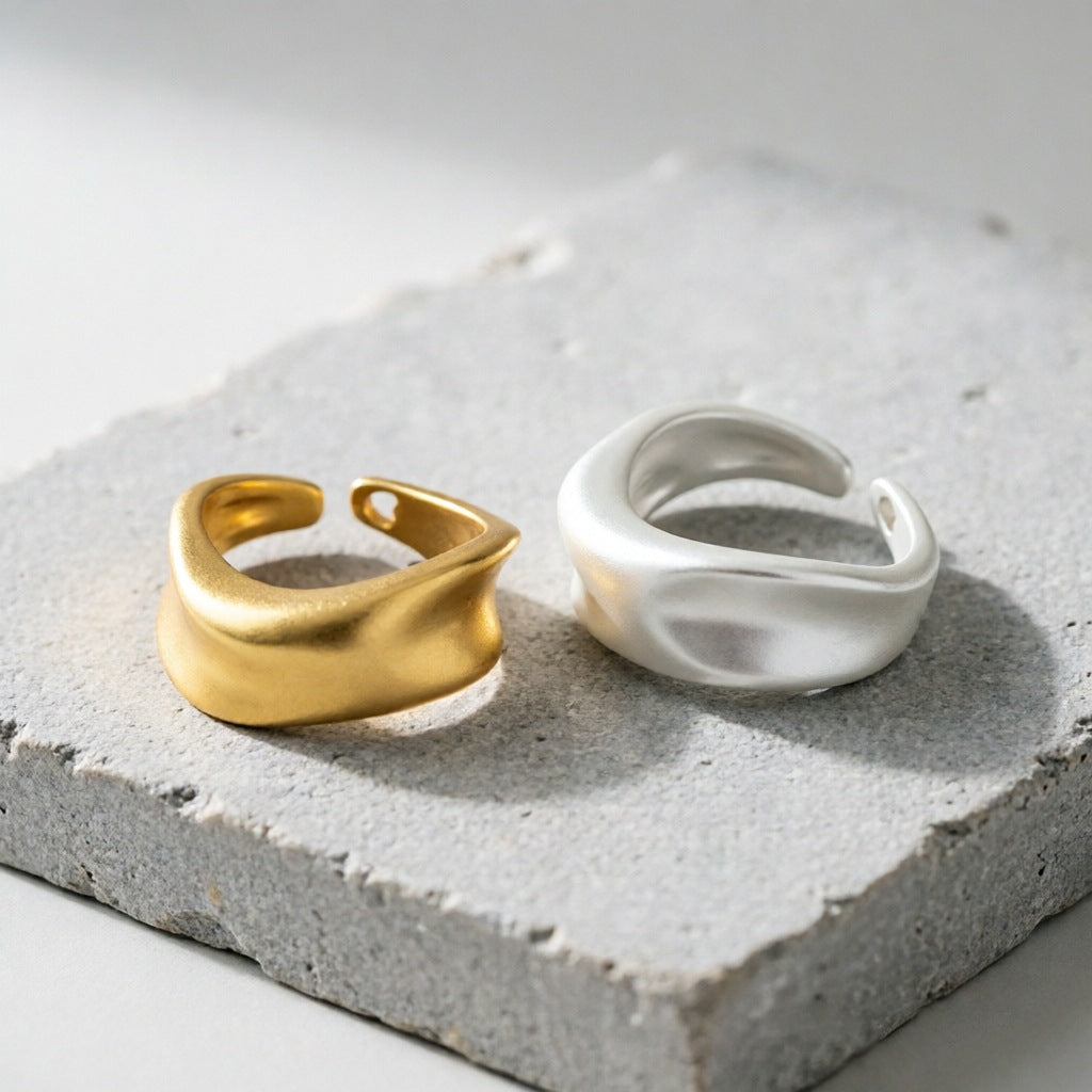 Wholesale Matte Copper Geometric Irregular Open Ring - Fashion Jewelry Accessory for Boutique