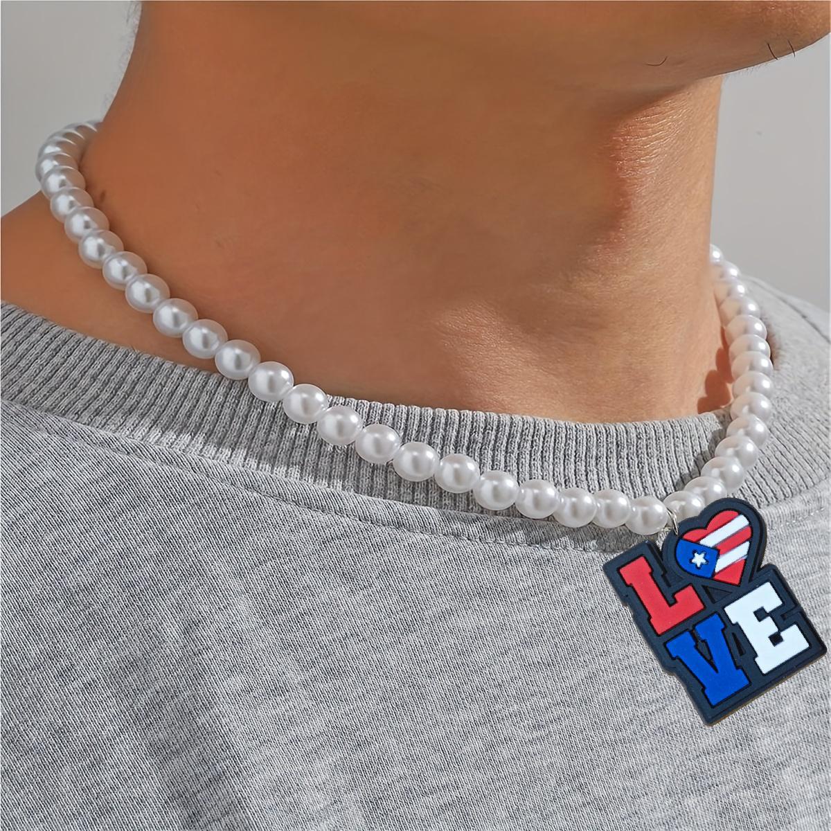 Wholesale American Independence Day Series Pearl Necklace