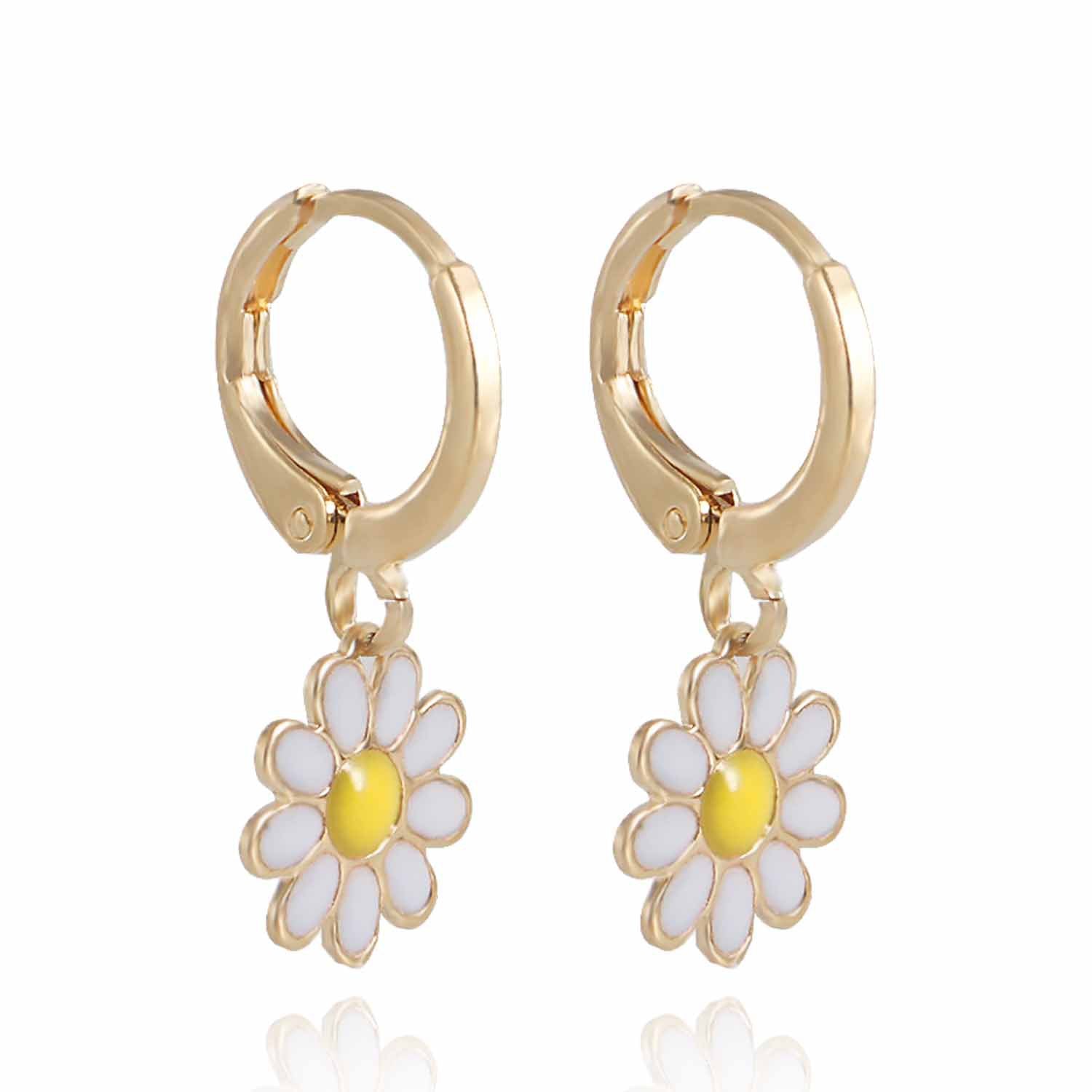 Wholesale Mini Geometric Oil Drop Flower Earrings