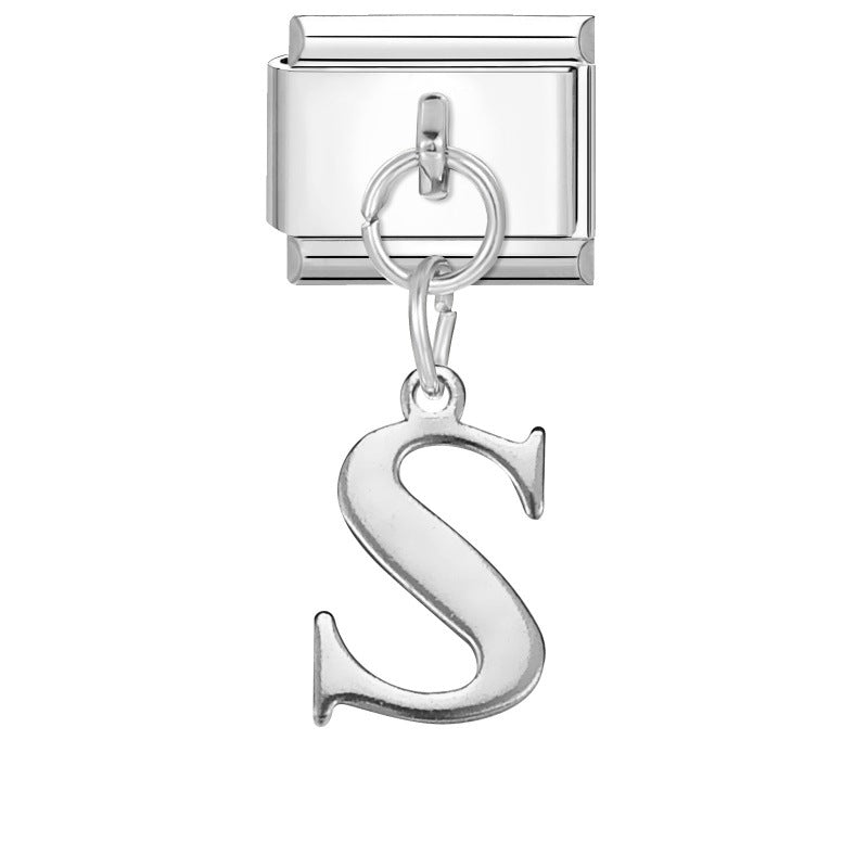 Wholesale 9mm Italian Charm Starter Bracelets DIY Letter Pendant Stainless Steel Composable Bracelet