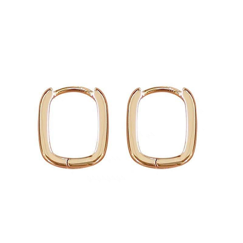 Wholesale S925 sterling silver U-shaped earrings geometric square all-match earrings