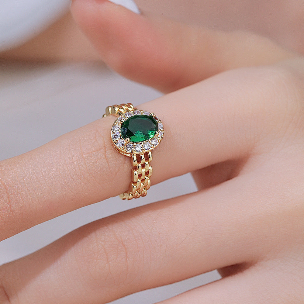 Wholesale Gold Tone Copper Zircon Open Ring Everyday Chic Women S Jewelry Gift