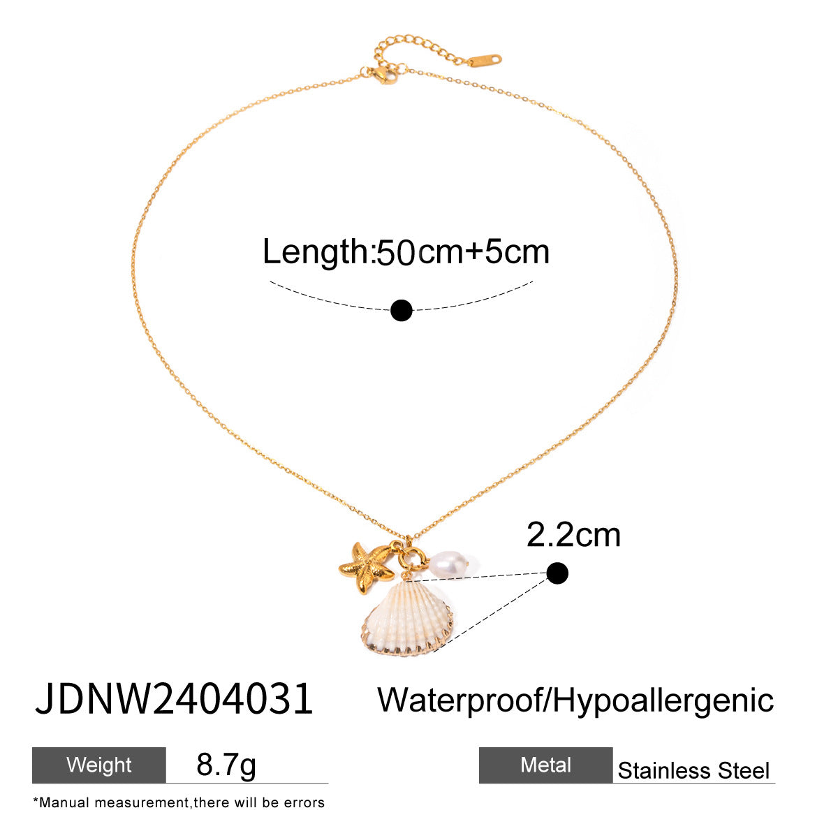 Wholesale Stainless Steel Shell Pearl Necklace Light Luxury Necklaces