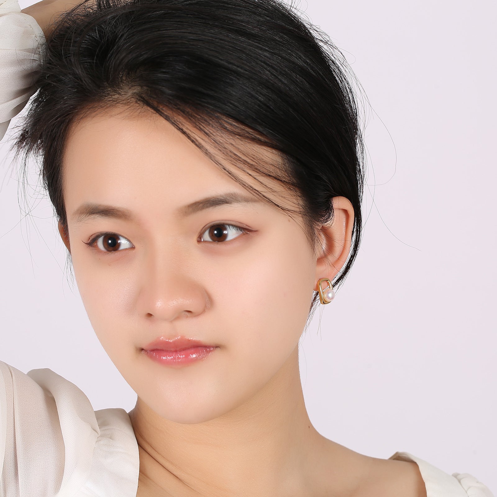 Wholesale s925 silver needle pearl earrings