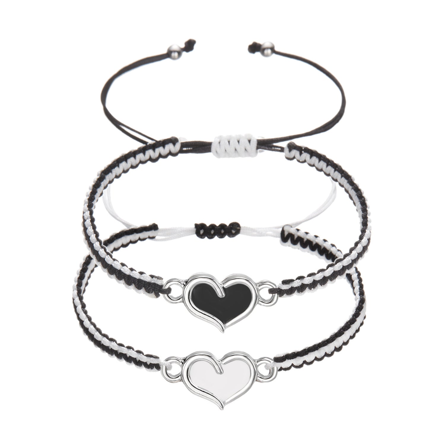 Wholesale  Dropping Oil Luminous Love Heart-shaped Woven Valentine's Day Bracelet