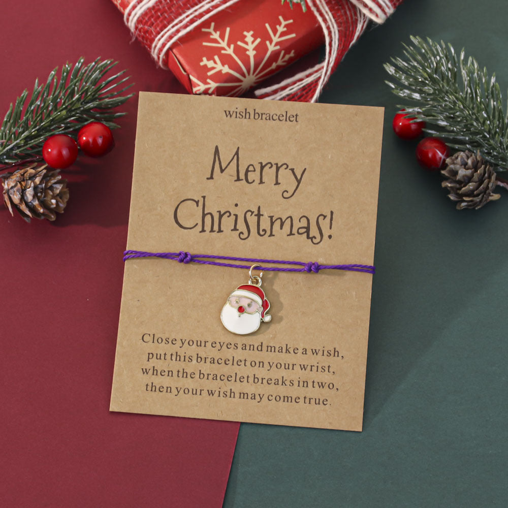 Wholesale Christmas oil-painted adjustable bracelet