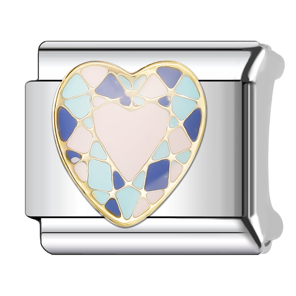 Wholesale Italian Charm Bracelet 9mm DIY Splicing Red Series Stainless Steel Composable Bracelet