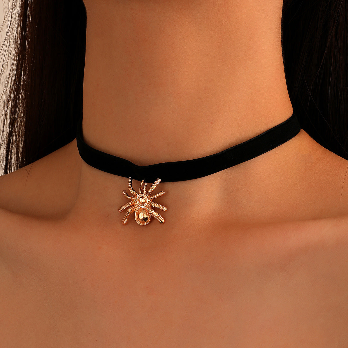 Wholesale Gothic Retro Flannel Choker with Flower Pendant - Vintage Lace Women' s Necklace - Stylish Boutique Jewelry