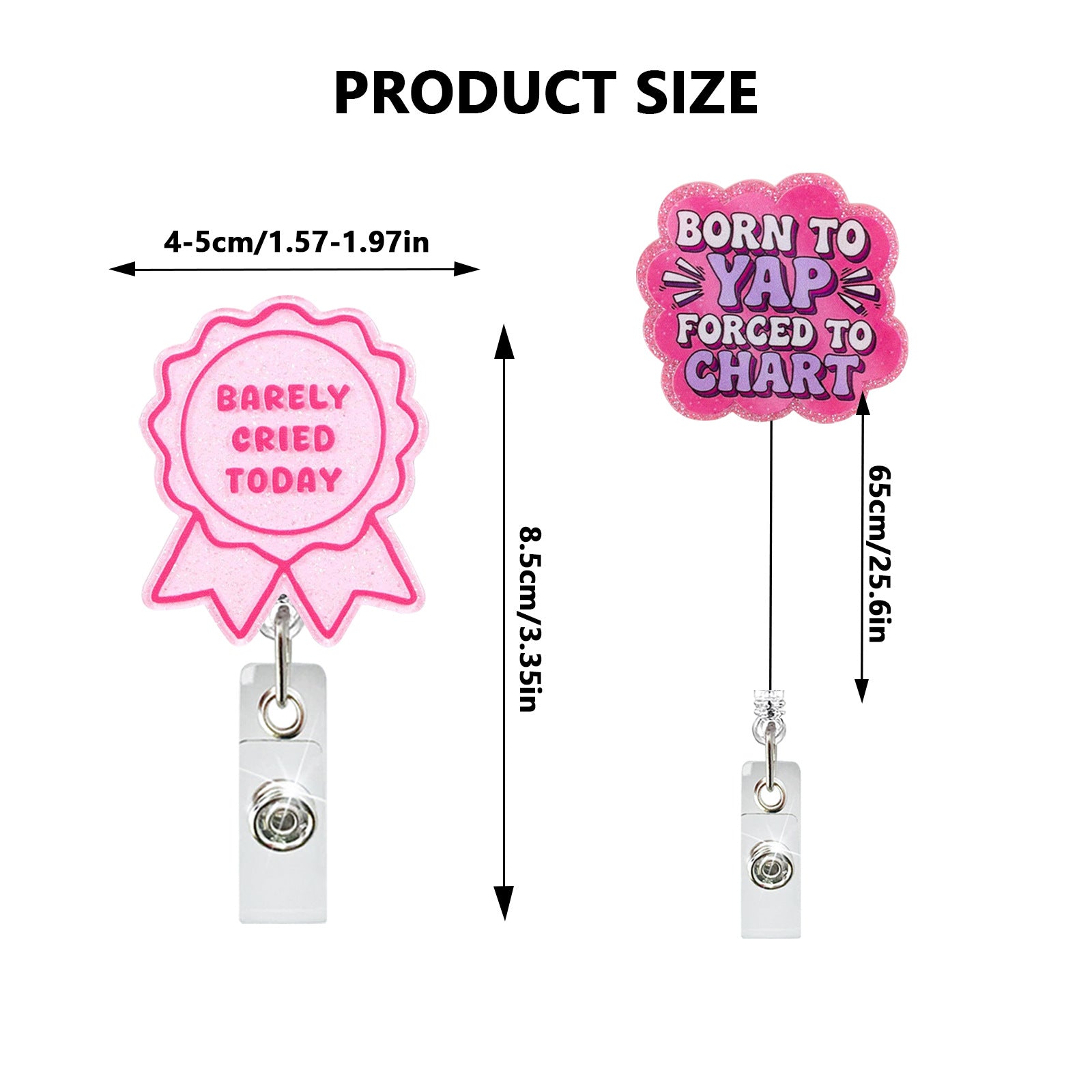 Wholesale acrylic bow English  Badge Reels