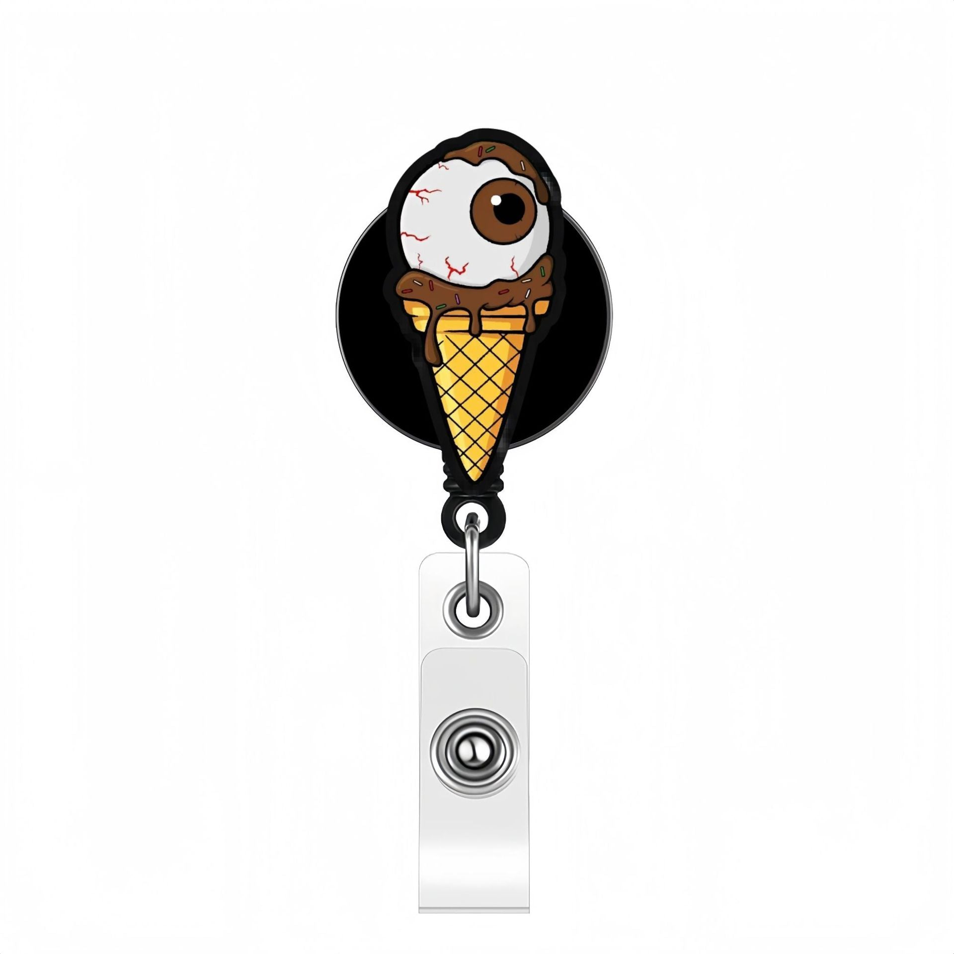 Wholesale Halloween Eyeball Acrylic Retractable Clip Badge Keychain