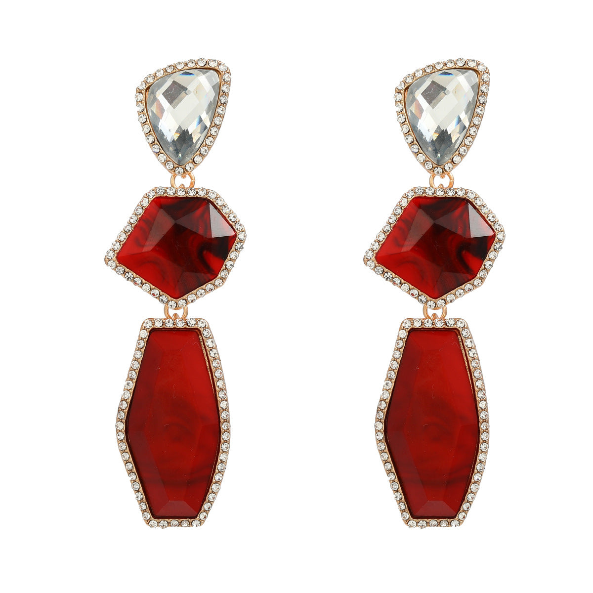 Wholesale multi-layered geometric alloy earrings bohemian alloy earrings  ACC-ES-JL010