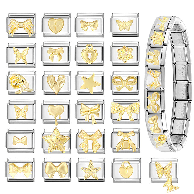 Wholesale Italian Charm Bracelet 9mm DIY Splicing Cute Creative Stainless Steel Composable Bracelet