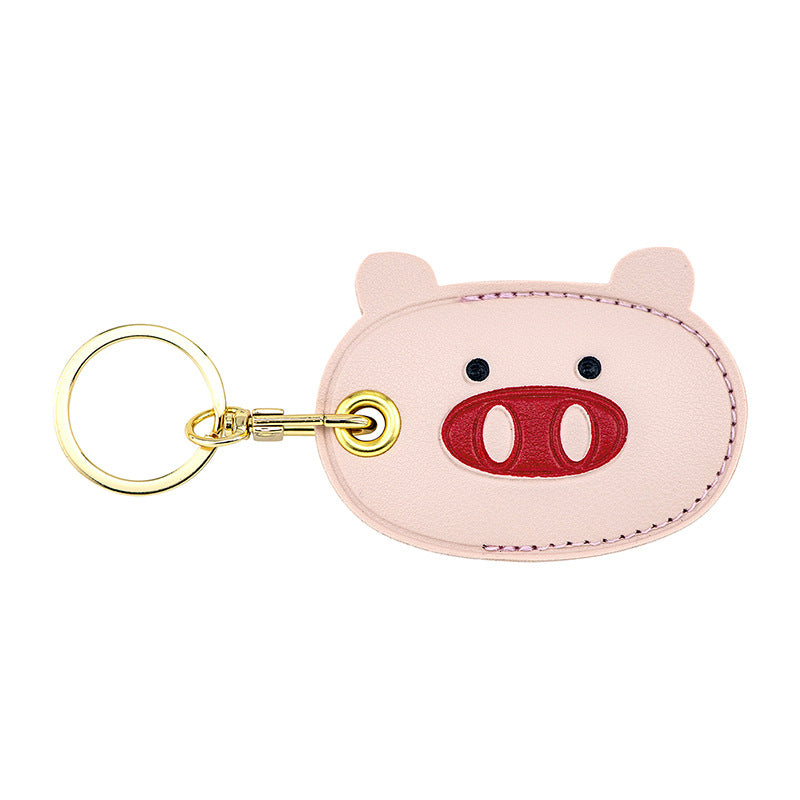 Wholesale Fruit Print Drop Shaped PU Leather Card Holder Keychain Cute Bag Charm Boutique Resale Gift