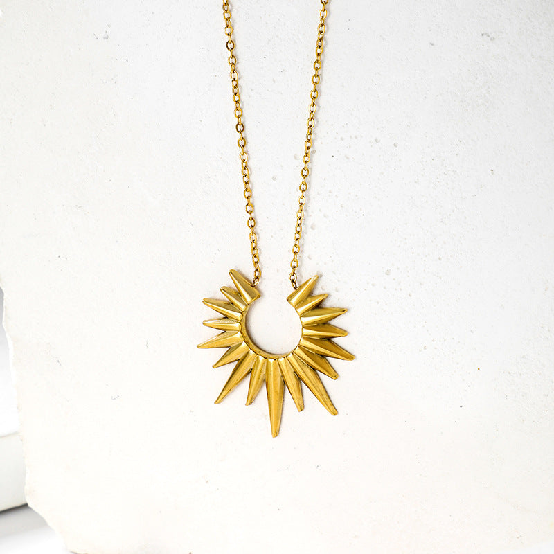 Wholesale Stainless steel light luxury Sun Necklace