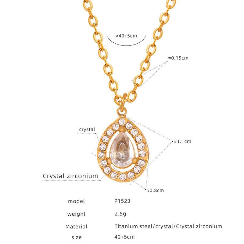 Wholesale Freshwater Pearl Necklace Love Heart Pendant Jewelry Titanium Steel Necklace Set ACC-NE-OMK002