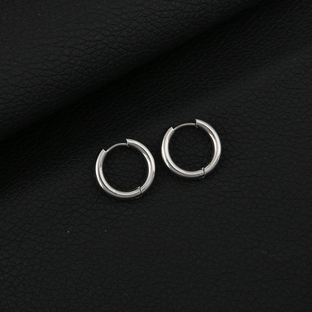Wholesale Minimalist Stainless Steel Round Hoop Earrings Stylish Unisex Chic Fashion Jewelry Accessory for Everyday Wear