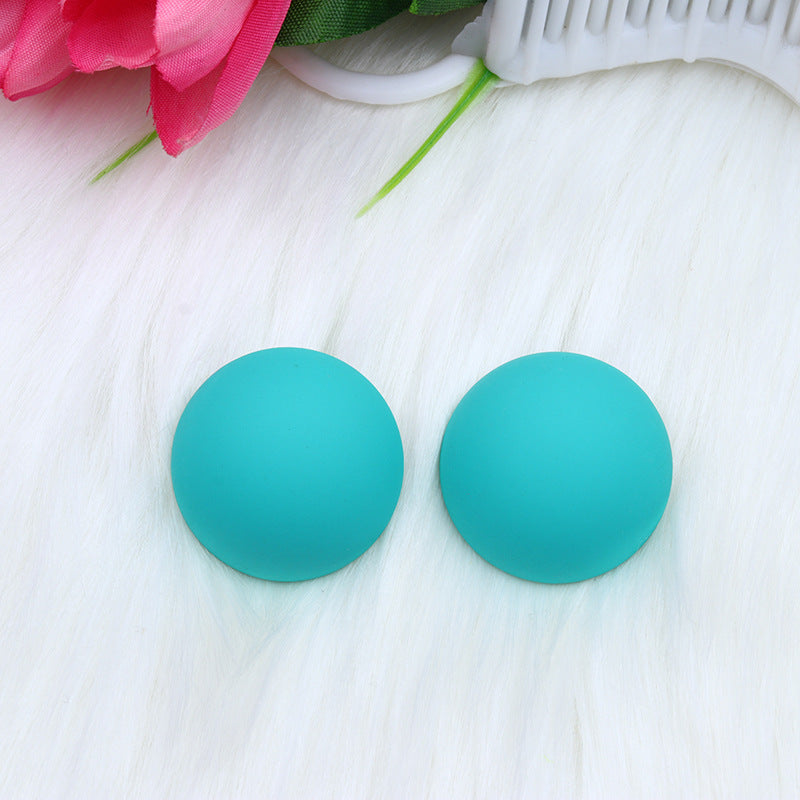 Wholesale 12 Color Round Circle Stereo Spray Paint Earrings