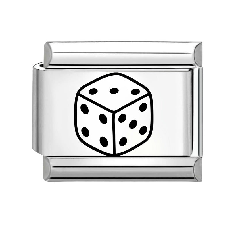 Wholesale 9mm Italian Charm Starter Bracelets DIY Black and white Creative Stainless Steel Composable Bracelet