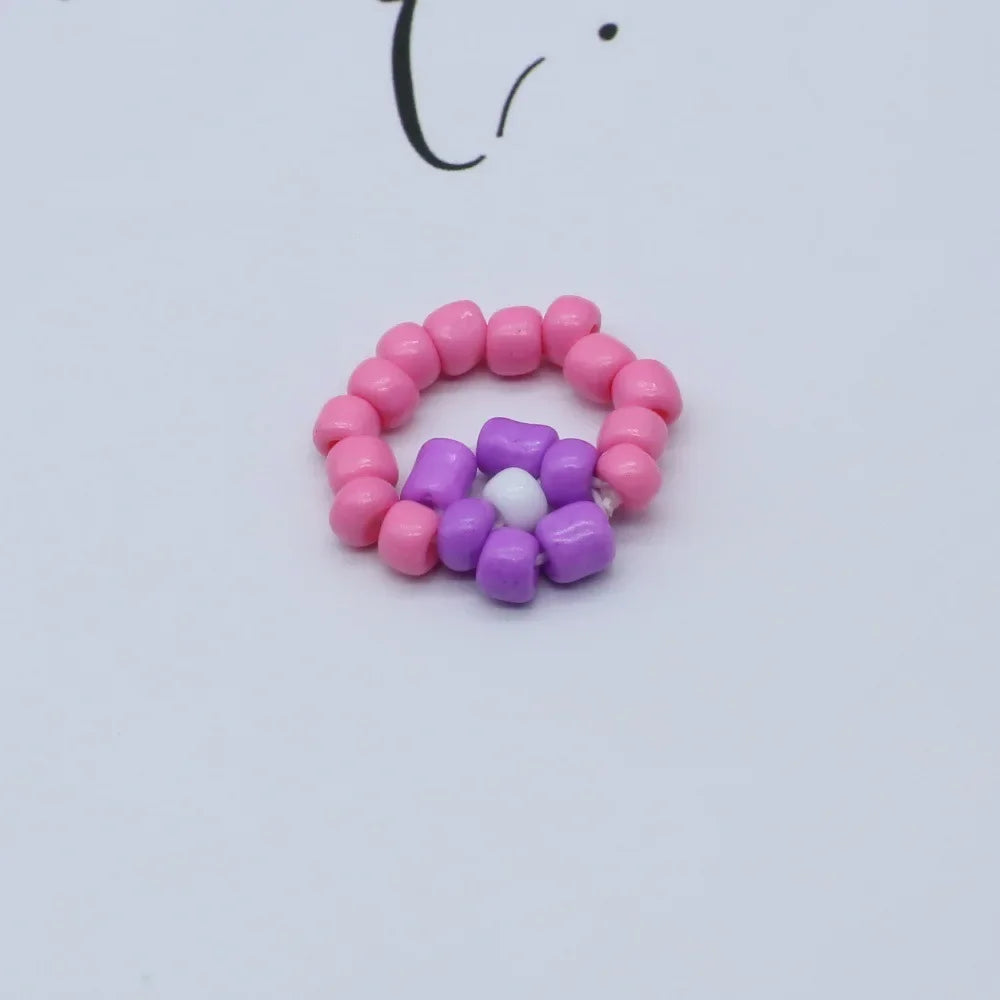 Wholesale Elegant Style handmade rice beads flower rings