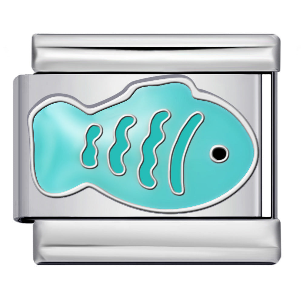 Wholesale 5pcs Italian Charm Bracelet 9mm DIY Splicing Cute Creative Stainless Steel Composable Bracelet