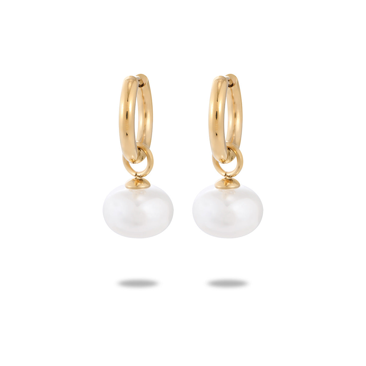 Wholesale  Light Luxury Gold Pearl Stainless Steel Earrings