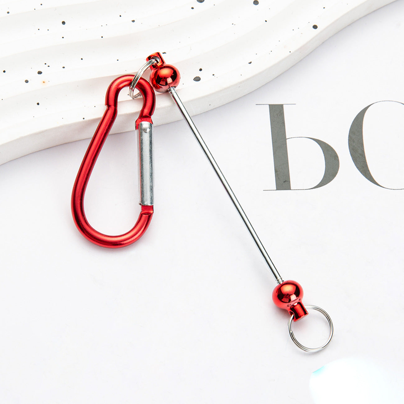 Wholesale Beadable DIY Beaded Mountaineering Buckle D-Lock Metal Hook Keychain Backpack