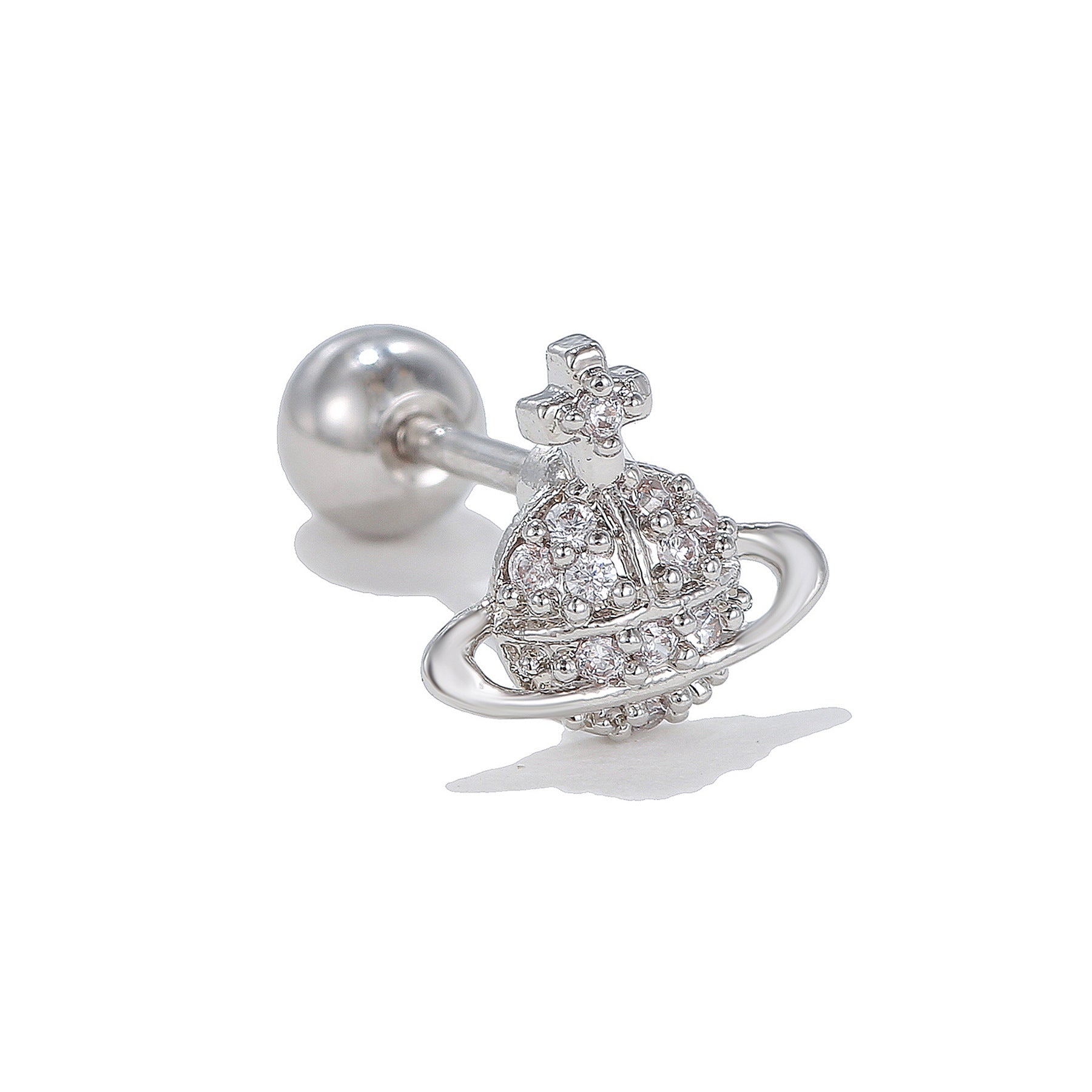 Wholesale geometric micro inlaid zircon ear bone nail earrings