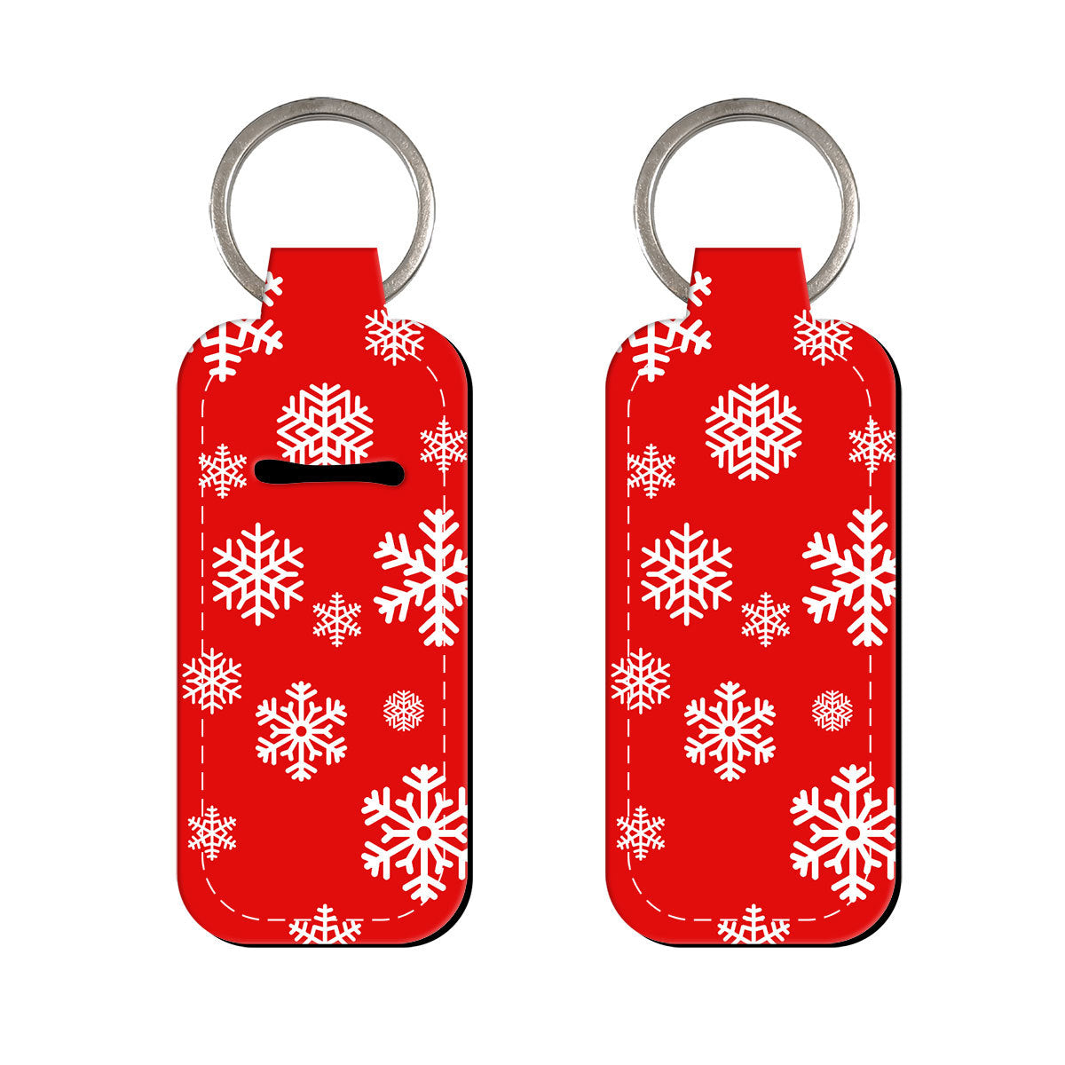 Wholesale 6pcs  Snowflake Pattern Lipstick Case Keychain