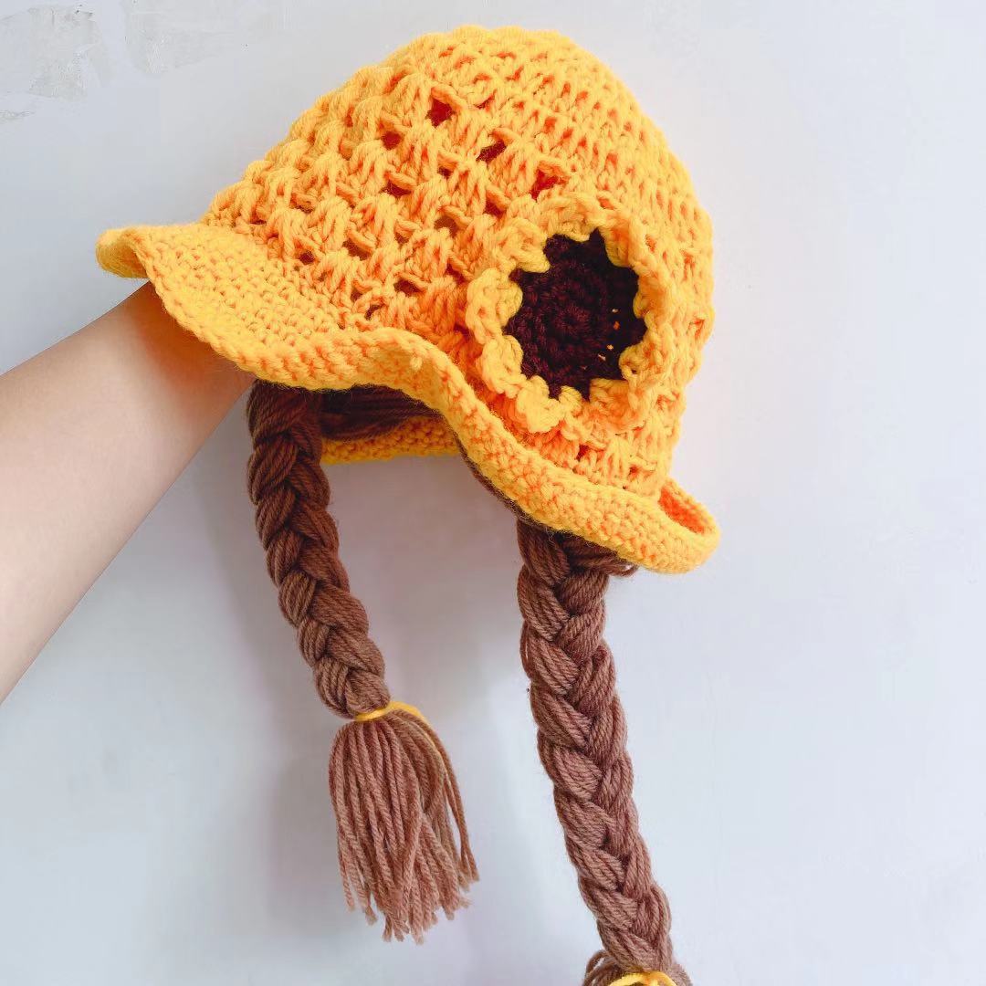 Wholesale Cherry Braid Knitted Hand Crocheted Twist Earmuffs Hat Beanie ACC-KH-Tongy002