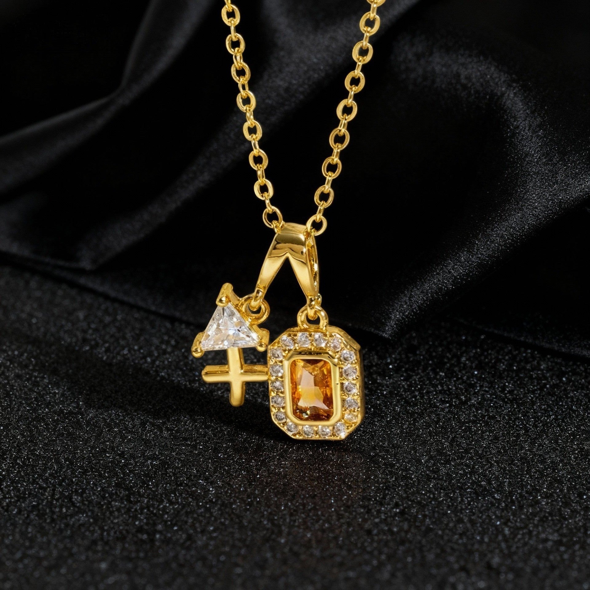 Wholesale Boutique Heart Flower Pendant Necklace Set Colorful Zircon Copper Jewelry Gift